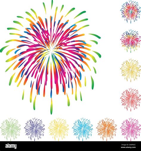 Fireworks, explosion, background, vector, collection Stock Vector Image ...