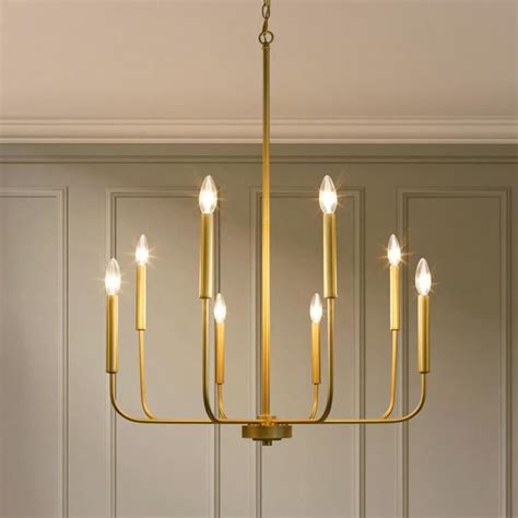 LALUZ Diana 8-Light Gold Modern/Contemporary Chandelier in the Chandeliers department at Lowes.com