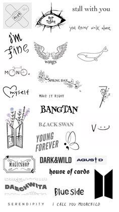 Small Pretty Tattoos, Small Hand Tattoos, Dainty Tattoos, Mini Tattoos, Kpop Tattoos, Army ...