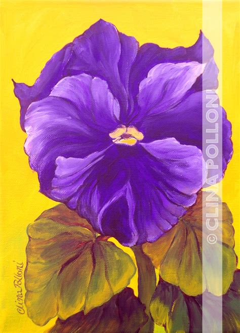 Purple Pansy Painting « Clina Polloni Art