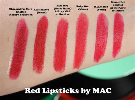 Swatches of MAC Reds - Including New RiRi Woo! - Records & Red Lipstick