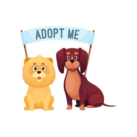 Adopt dog, pet animals adoption shelter sign 15600263 Vector Art at ...