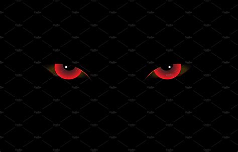 Demon eyes red vector | Illustrations ~ Creative Market