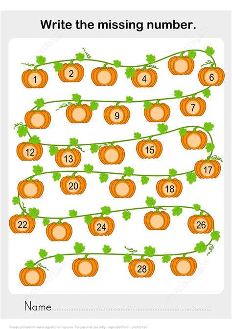 Number Sequence 1-29 Worksheet | Free Printable Puzzle Games