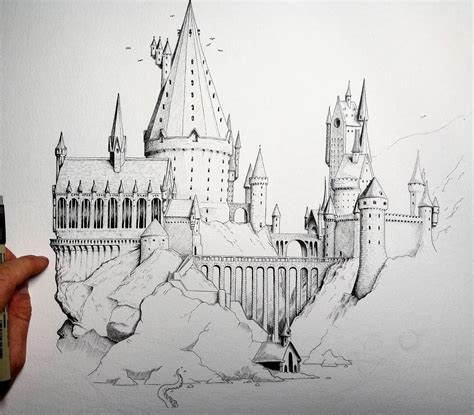 How To Draw Hogwarts Castle Step By Step at Drawing Tutorials