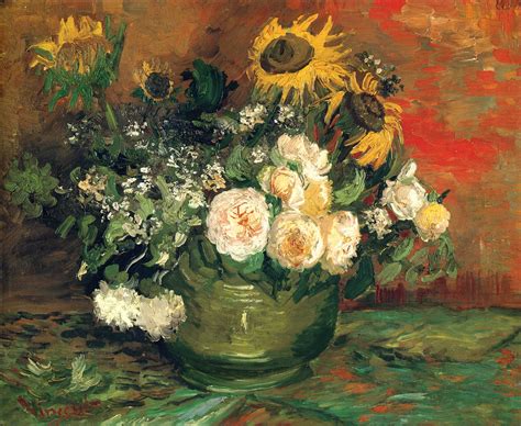 Still Life with Roses and Sunflowers - Vincent van Gogh - WikiArt.org - encyclopedia of visual arts