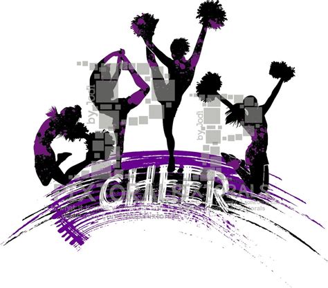 4 Cheerleaders Logo. Line Art EPS File Vector and Jpeg Png - Etsy