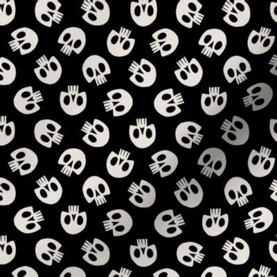 Skull Pattern (Black) Fabric | Spoonflower