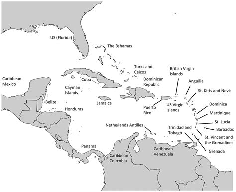 Map Of The Caribbean Region