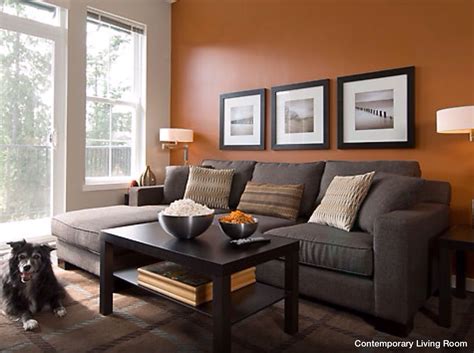 Wall Accent color | Burnt orange living room, Living room orange, Brown living room decor