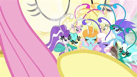 Image - Breezies happy in Fluttershy's embrace S4E16.png - My Little Pony Friendship is Magic Wiki