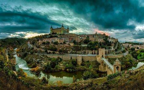 photography, Landscape, Toledo, City, River, Bridge, Building, Architecture, Hills, Sunset ...