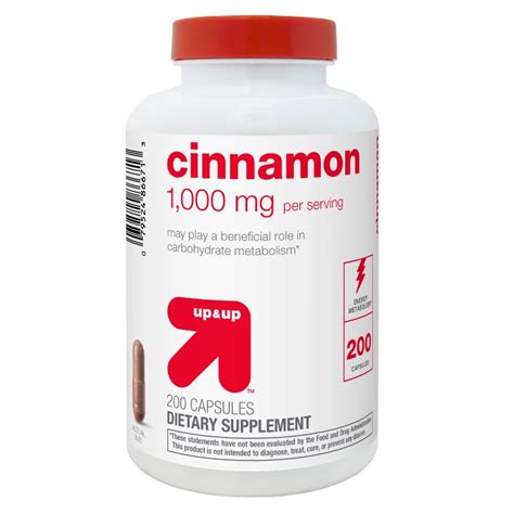 Cinnamon Dietary Supplement Capsules - 200ct - Up&Up™ | Dietary supplements, Cinnamon ...