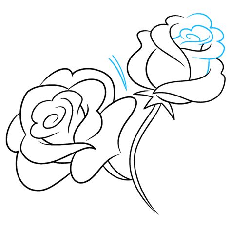 Easy Rose Drawing Outline