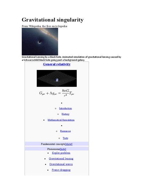 Gravitational Singularity | General Relativity | Black Hole | Free 30 ...