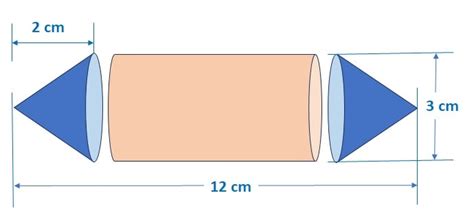 A student was asked to make a model like a cylinder with two cones