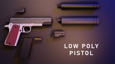 Low poly Pistol with Attachments by The-Wild-Dodo