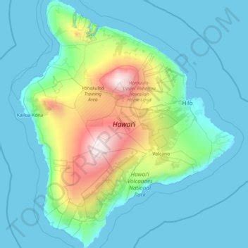 Hawaii topographic map, elevation, terrain