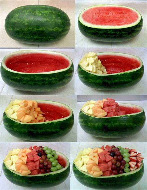 How to make a watermelon fruit bowl from Buzzfeed | Fresh fruit recipes, Recipes, Food