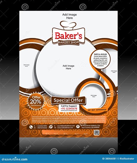 Bakery Flyer Design stock vector. Illustration of decorative - 38066081