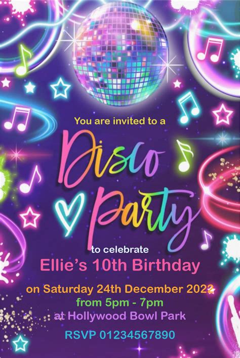 Disco Party Invitations