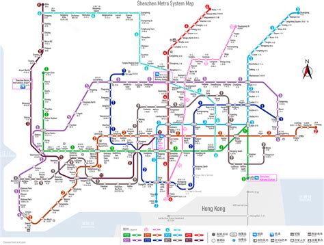 Shenzhen Metro Map, Subway Lines, Rail Transit Map, 2024