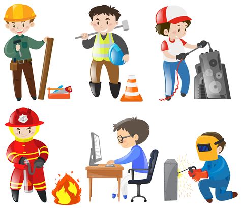 People working different jobs 370576 Vector Art at Vecteezy