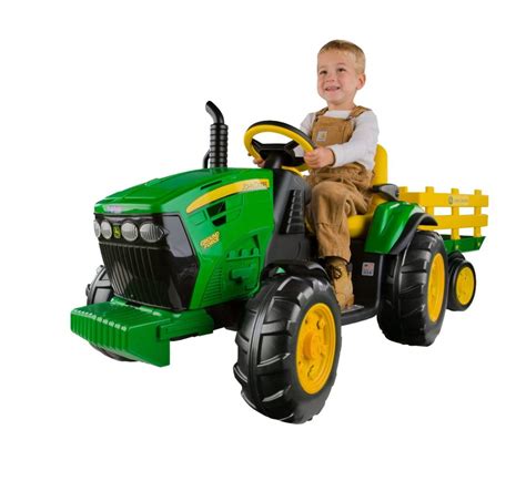 Peg Perego John Deere Ground Force Tractor with Trailer for Kids