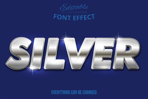 Metallic silver text effect 700082 Vector Art at Vecteezy