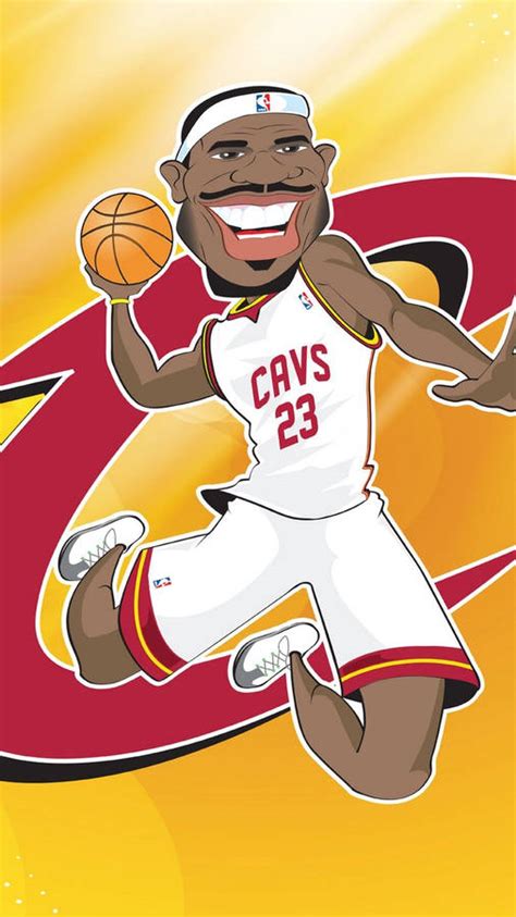 Download Nba Iphone Lebron James Cartoon Artwork Wallpaper | Wallpapers.com