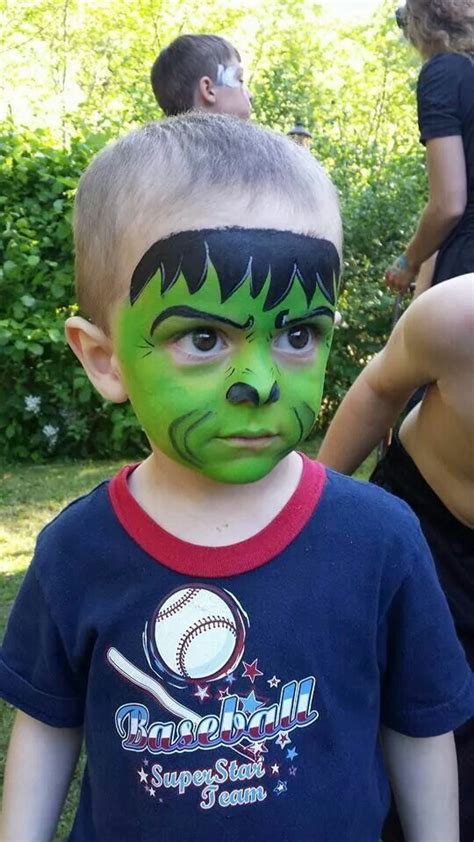 First attempt at hulk needs work but still cute | Hulk face painting, Face painting halloween ...