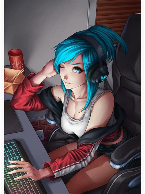 "Aqua Anime Gamer Girl" Poster for Sale by YukisDesire | Redbubble