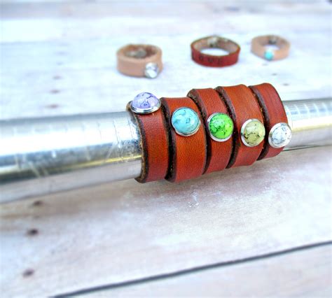 Leather Ring Rings for Women Leather Band Genuine Leather - Etsy