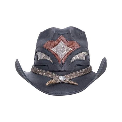 Storm - Men's Leather Rattlesnake Cowboy Hat - Black