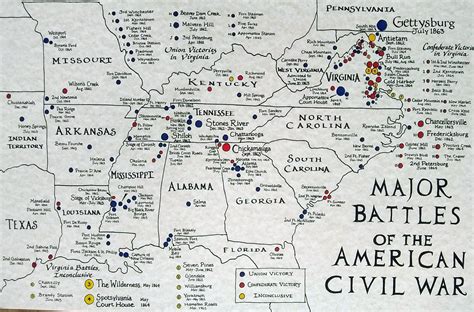 Civil War Battles Hand Drawn Map - Etsy