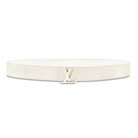 Louis Vuitton LV Unisex LV Shape 40mm Belt in Embossed White Taurillon ...