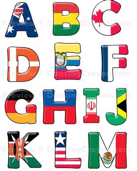 Flags of the World: Alphabet Letters Clip Art and Bulletin Board Set