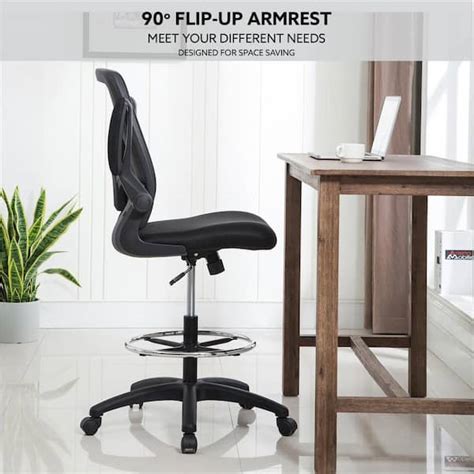 Have a question about HOMESTOCK Black Mesh Drafting Chair Tall Office ...