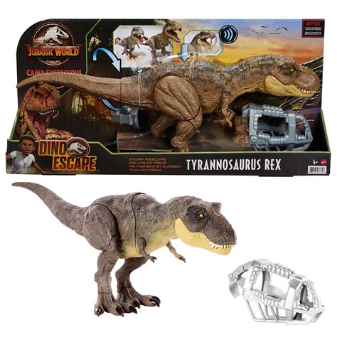 Jurassic World Stomp 'N Escape Tyrannosaurus Rex Camp Cretaceous Dinosaur Toy For 4 Year Olds ...