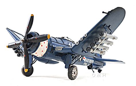 Chance Vought F4U Corsair Metal Desk Model 13" WWII Aircraft Airplane Decor - CaptJimsCargo