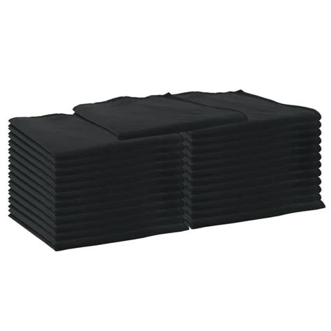 Bulk 25 Pack of Cloth Dinner Napkins - Black - Restaurant Quality - 20" x 20" - 100% Spun ...