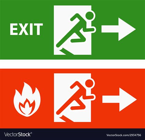 Emergency fire exit door Royalty Free Vector Image