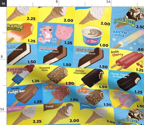 Ice Cream Truck Menu Fabric | Spoonflower