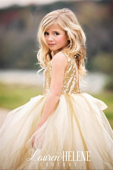 Sweet Delight Ivory/Champagne/Gold Couture Flower Girl Dress, Girls ...