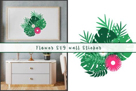 Flower SVG Wall Sticker Graphic by Graphic Divine · Creative Fabrica