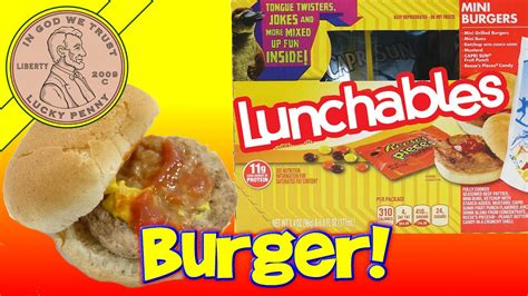 Lunchables Mini Burgers, Capri Sun & Reese's Pieces Candy Kids Lunch Snack - YouTube