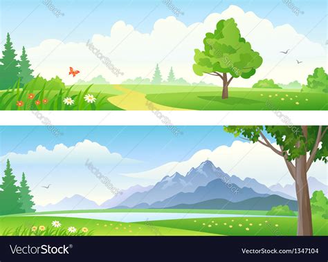 Landscape banners Royalty Free Vector Image - VectorStock