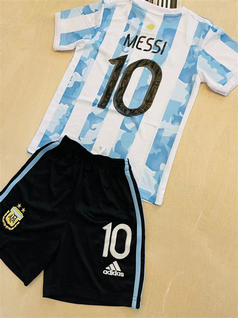 Messi 10 Argentina youth home soccer jersey set for kids | Etsy