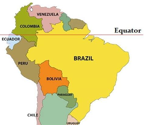 Map Of The Equator In South America