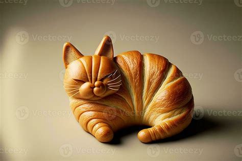 Cat shape croissant illustration 23934155 Stock Photo at Vecteezy